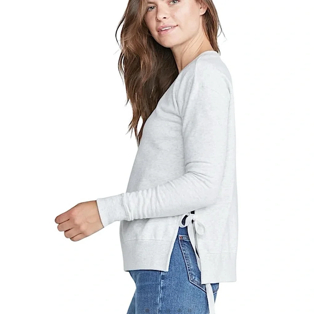 Marine Layer Nora Sweatshirt in Light Heather Grey size S